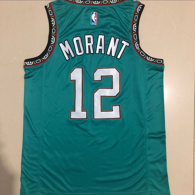Men Memphis Grizzlies #12 Morant Green Embroidered 2021 Nike NBA Jersey->minnesota timberwolves->NBA Jersey